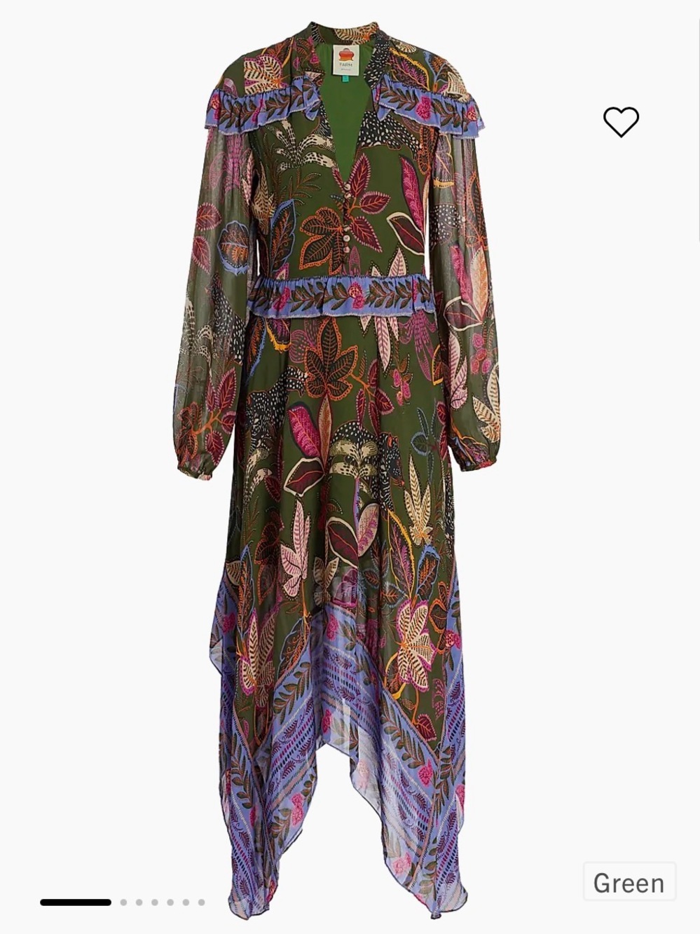 FARM Rio Wild Jungle Handkerchief Midi-Dress - Picture 5 of 16